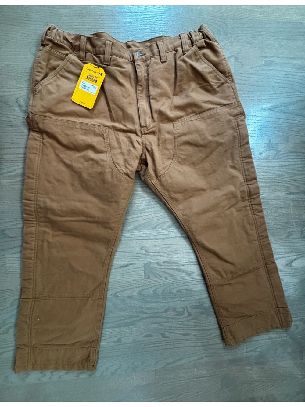 Carhartt Men's Loose Fit Washed Duck Insulated Pants in brown size XL short NWT